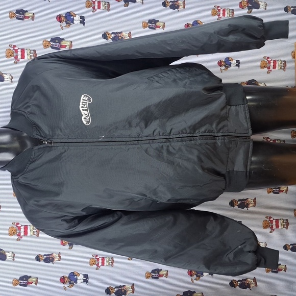 BMR Sports wear black & white spell out quilt lined 2XL full snap trucker jacket - Picture 3 of 8